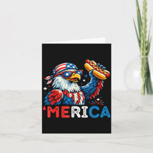 Lustiger Merica-Weißkopfseeadler-Hotdog-Patriotisc Karte