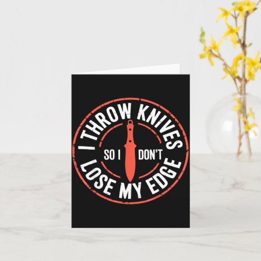 Lustiger Messerwerfer Ich Werfe Messer  Karte (Gelbe Blume)