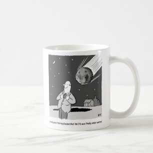 Lustiger Meteor trifft Erde. Astronomie-Thema Kaffeetasse