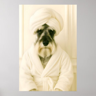 Lustiger Miniature Schnauzer Badezimmerdruck Poster