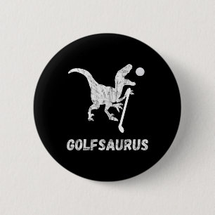 Lustiger Minigolfspieler Golf Dinosaurier Golfer T Button