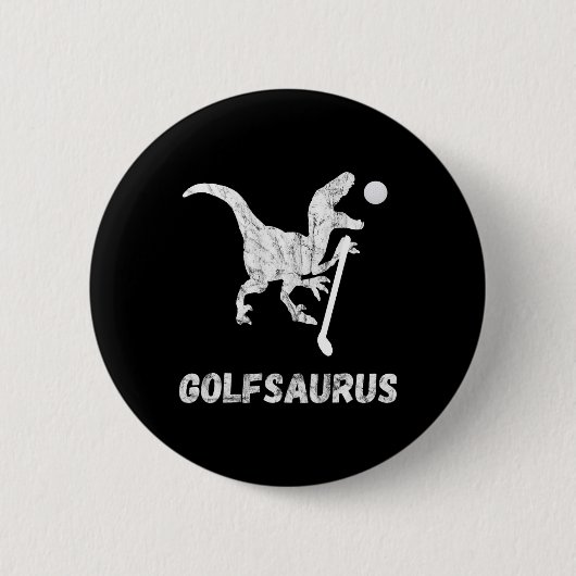 Lustiger Minigolfspieler Golf Dinosaurier Golfer T Button (Vorderseite)
