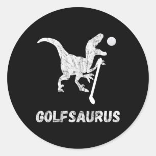 Lustiger Minigolfspieler Golf Dinosaurier Golfer T Runder Aufkleber