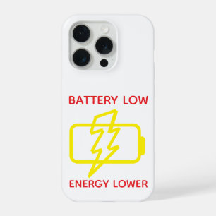 Lustiger minimaler Akku-Leer-Warn-Handyhülle iPhone 15 Pro Hülle