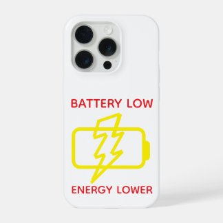Lustiger minimaler Akku-Leer-Warn-Handyhülle iPhone 15 Pro Hülle