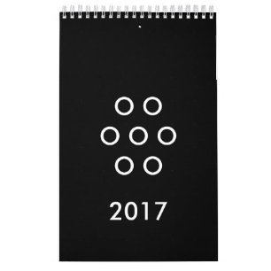 Lustiger Minimalismus kreist Schwarzweiss ein Kalender