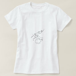 Lustiger Minimalist Katze T-Shirt