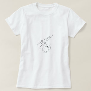 Lustiger Minimalist Katze T-Shirt