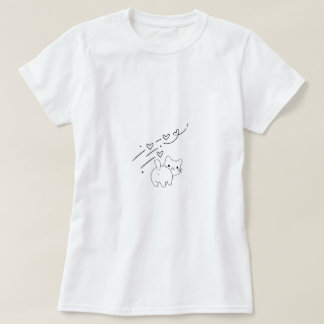 Lustiger Minimalist Katze T-Shirt