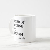 Lustiger minimalistischer Kaffeegenuss Sarkasmus P Kaffeetasse (Vorderseite Links)