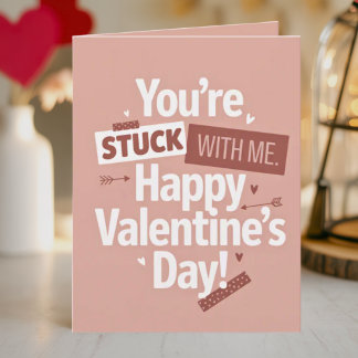 Lustiger minimalistischer Retro-Pop Valentinstag Karte