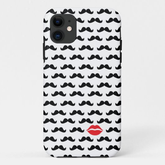 Lustiger Minischnurrbart mit den Lippen für Ihr Case-Mate iPhone Hülle (Rückseite)