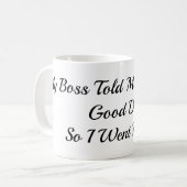 Lustiger Mitarbeiter 11oz Kaffeetasse (Vorderseite Links)