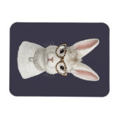 Lustiger Modehase mit Leopardenbrille Magnet (Horizontal)