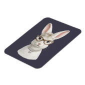 Lustiger Modehase mit Leopardenbrille Magnet (Linke Seite)