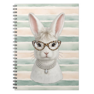 Lustiger Modehase mit Leopardenbrille Notizblock