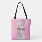 Lustiger Modehase mit Leopardenbrille Tasche (Rückseite)
