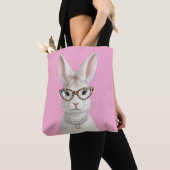 Lustiger Modehase mit Leopardenbrille Tasche (Von Nahem)