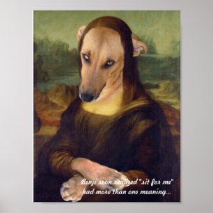 Lustiger Mona Lisa Welpe Poster
