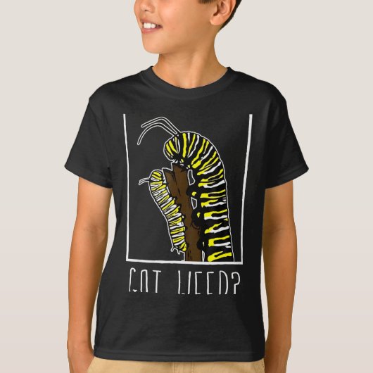 Lustiger Monarch mit Gras T-Shirt (Vorderseite)