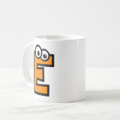 Lustiger Monogramm-Buchstabe E Kaffeetasse (Vorderseite Links)