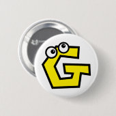 Lustiger Monogramm-Buchstabe G Button (Vorne & Hinten)