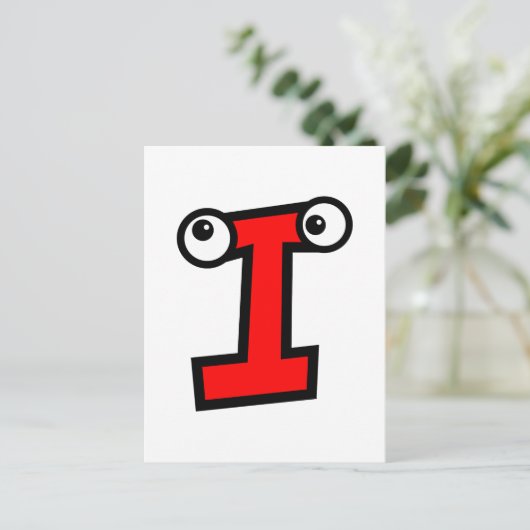 Lustiger Monogramm-Buchstabe I Postkarte (Stehend Vorderseite)