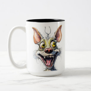 Lustiger Monsterhund: Kichernder Chihuahua Zweifarbige Tasse
