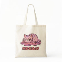 Lustiger Montag-Meltdown-Rosa-Katze-Tragetasche