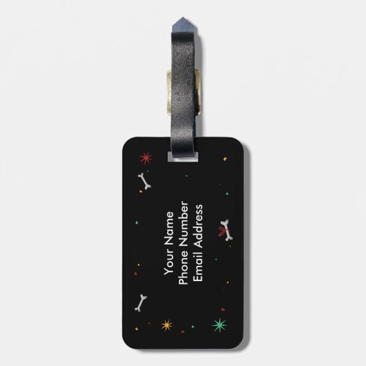 Lustiger Mops-Gepäck-Umbau Gepäckanhänger (Rückseite vertikal)