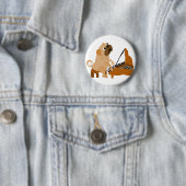 Lustiger Mops-Hund, der Klavier spielt Button (Beispiel)