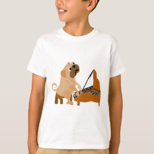 Lustiger Mops-Hund, der Klavier spielt T-Shirt