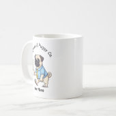 Lustiger Mops-Hund im Geschäftsanzug Kaffee Kaffeetasse (Vorderseite Links)