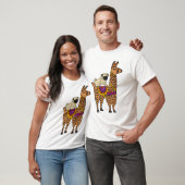 Lustiger Mops-Hundereitlama-Cartoon T-Shirt (Unisex)