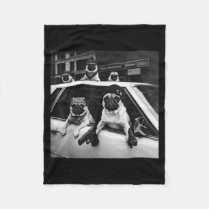 Lustiger Mops-Meme Mops-Gangster-Hund Straßenstil Fleecedecke