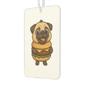 Lustiger Mops mit Hamburger Cheeseburger mythisch Autolufterfrischer (Links)