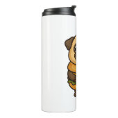 Lustiger Mops mit Hamburger Cheeseburger mythisch Thermosbecher (Nach links gedreht)