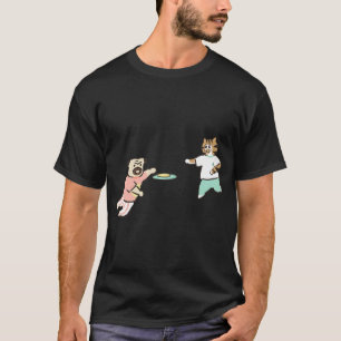 lustiger Mops und Katze, Zeichnung von Mops und Ka T-Shirt