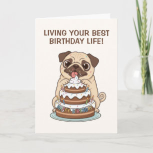 Lustiger Mops-Welpe-Hund-Geburtstag Karte