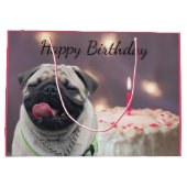 Lustiger Mopsgeburtstag Große Geschenktüte (Rückseite)