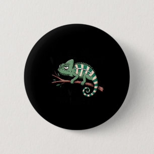 Lustiger Morgenmensch Kaffeeliebhaber Chamäleon Button