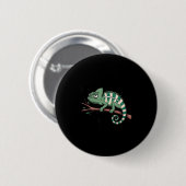 Lustiger Morgenmensch Kaffeeliebhaber Chamäleon  Button (Vorne & Hinten)
