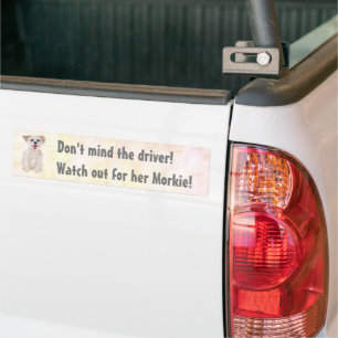 Lustiger Morkie-Aufkleber Achtung Autoaufkleber