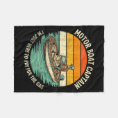 Lustiger Motorboot-Kapitän-Skelett-See-Leben-Grafi Fleecedecke (Vorderseite (Horizontal))