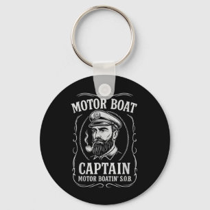 Lustiger Motorboot-Kapitän – Vintage-Nautik-Segeln Schlüsselanhänger