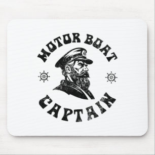Lustiger Motorbootfahrer Vintage-Motorboot-Kapitän Mousepad