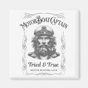 Lustiger Motorbootkapitän Pontoon See Bootfahren Magnet