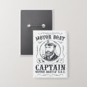 Lustiger Motorbootkapitän Pontoonbootfahren Button (Vorderseite/Rückseite)