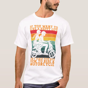 Lustiger Motorradfahrer Biker Motorrad Männer T-Shirt