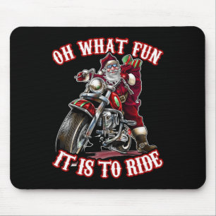 Lustiger Motorradfahrer Opa Santa Reiter Weihnacht Mousepad